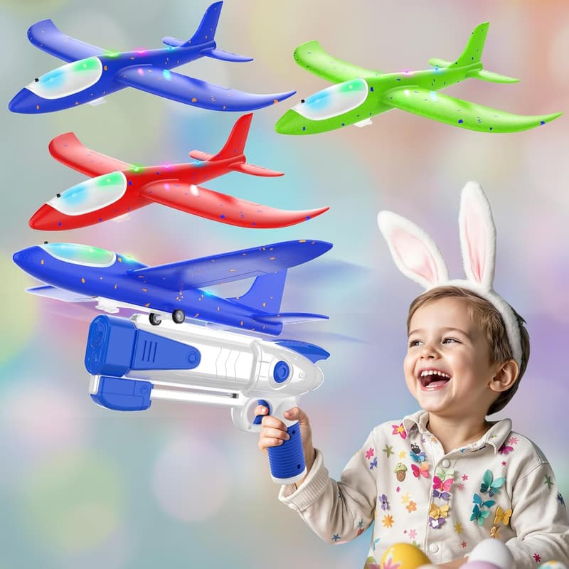 Kids' Outdoor Foam Airplane Launcher Set - 3 Pack