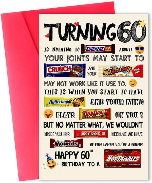 60th Birthday Card for Him or Her - Funny & Unique Gifts