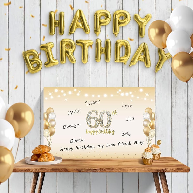 60th Birthday Giant Card with Envelope for Men and Women