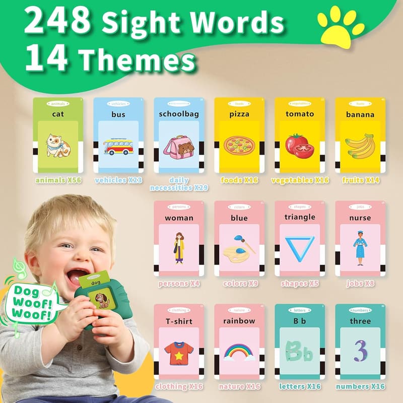 Educational Talking Flash Cards for Toddlers - 248 Sight Words