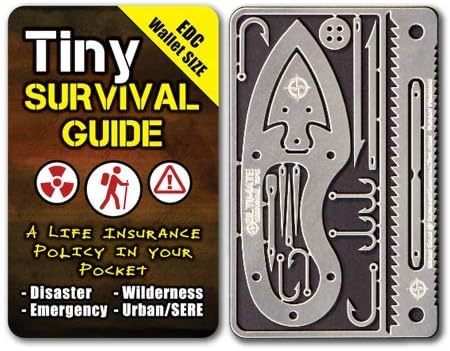Mini Survival Tool & Guide: 17-in-1 Emergency Wallet Card