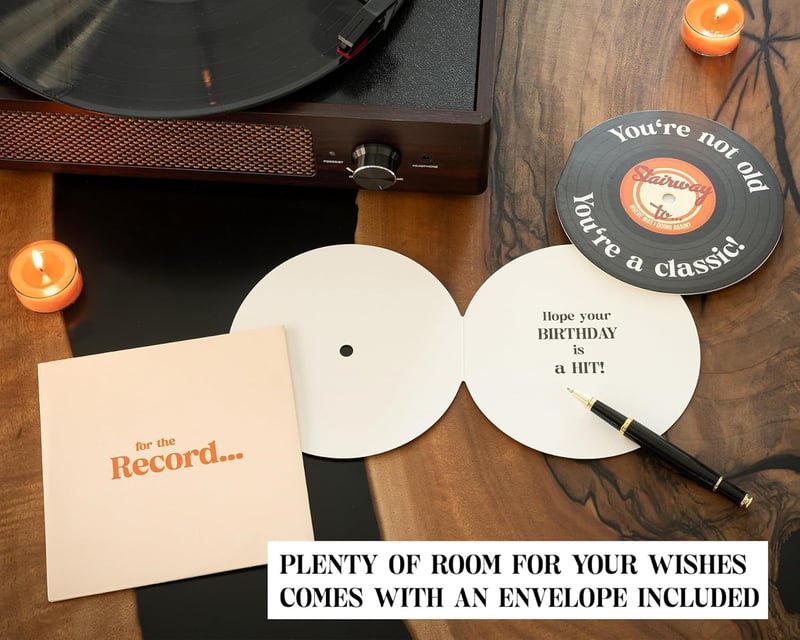 Vinyl Birthday Card for Milestone Birthdays - Unisex Gift