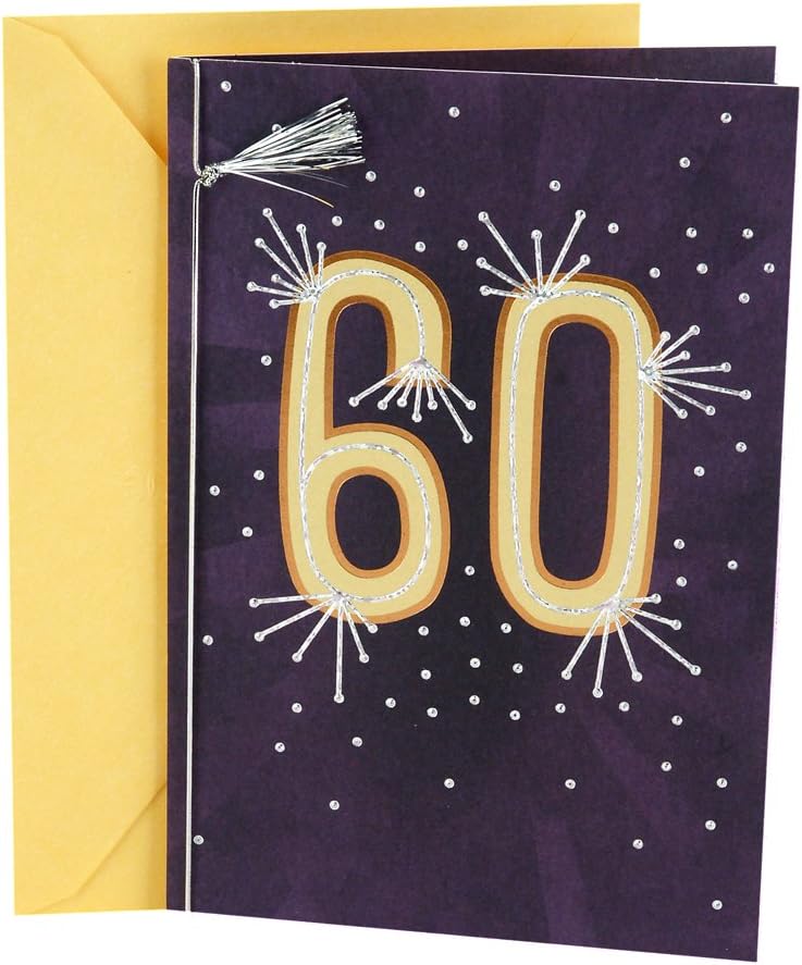 60th Birthday Greeting Card with Tassel