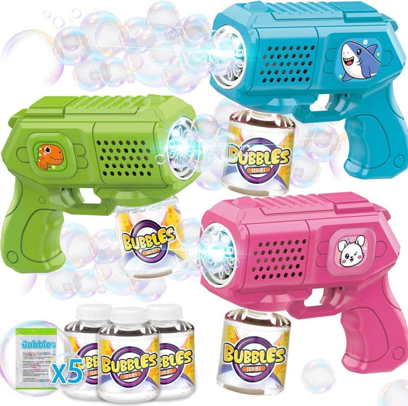 Bubble Gun Blaster Set with Solution - Birthday Gift for Kids