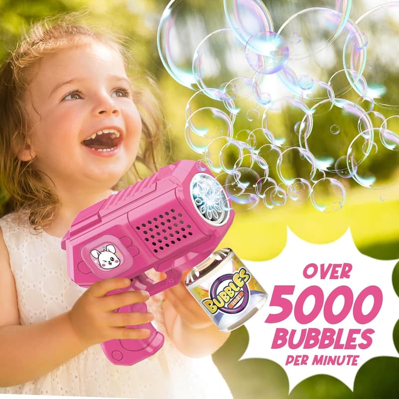 Bubble Gun Blaster Set with Solution - Birthday Gift for Kids