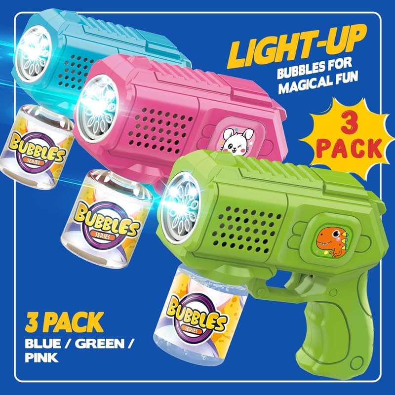 Bubble Gun Blaster Set with Solution - Birthday Gift for Kids