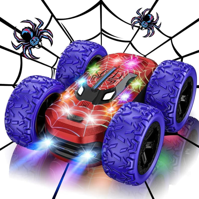 LED Remote Control Stunt Car - Rechargeable 4WD Toy for Kids