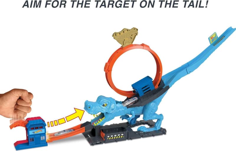 Hot Wheels City T-Rex Loop Race Track Playset with Car