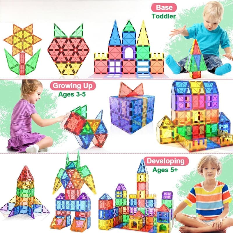 STEM Magnetic Building Blocks for Kids 3+ - Birthday Gift