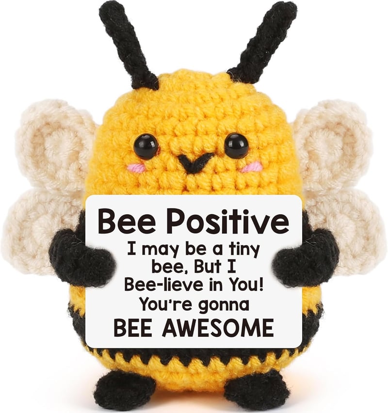 Mini Positive Crochet Bee Gift for Women’s Birthday Appreciation