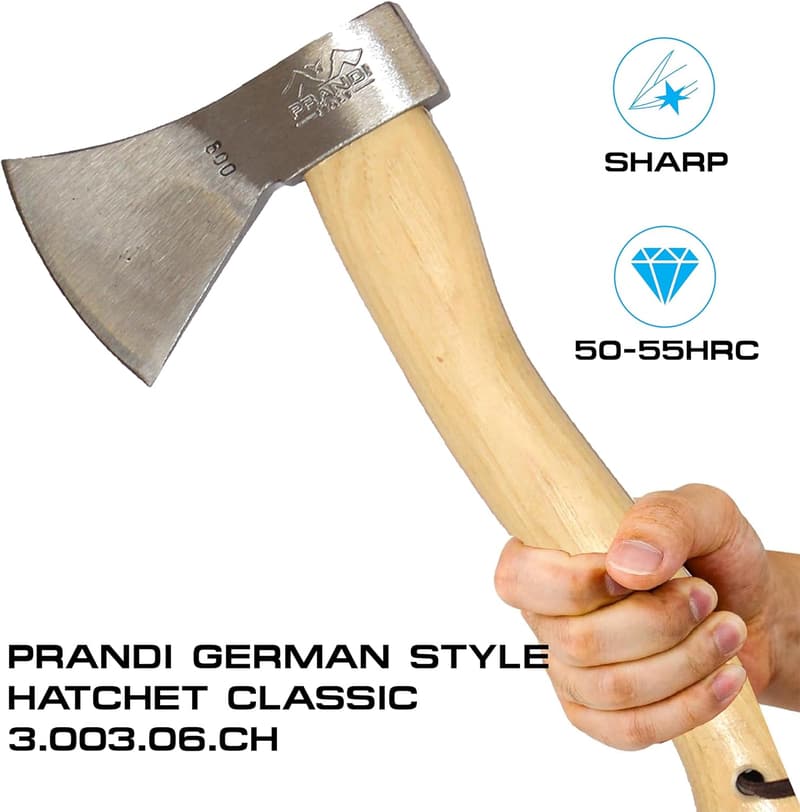 Camping Hatchet - Carbon Steel with Hickory Handle - 14.17