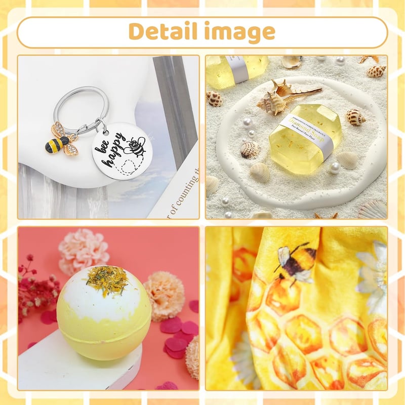 Birthday Bee Spa Gifts for Women - Inspirational Blanket & Candle