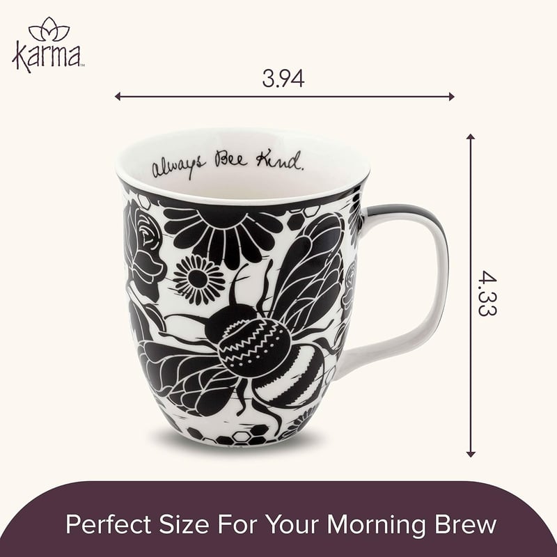 Boho Bee Ceramic Mug - 16 oz for Coffee and Tea