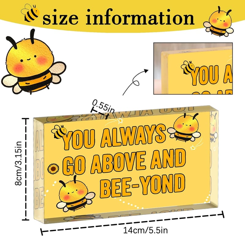 Bee-Themed Acrylic Decor for Women - Inspirational Gift