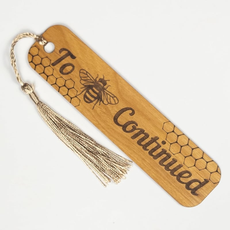 Bee Themed Wooden Bookmark with Tassel for Book Lovers