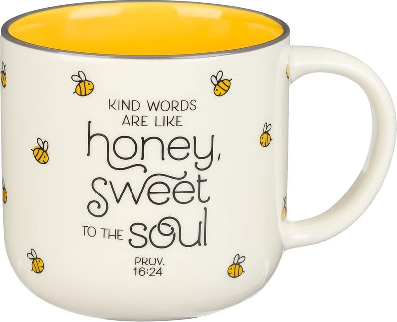 Inspirational Bible Verse Ceramic Mug for Women - 15 oz Bumble Bee Design