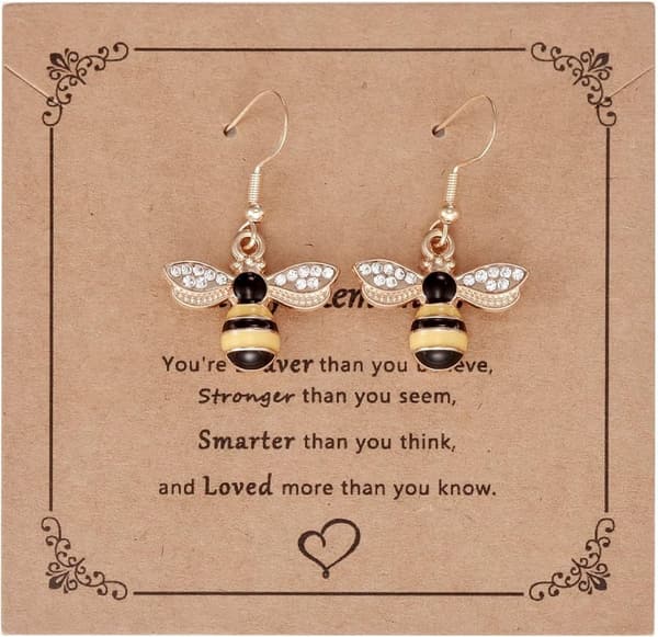 Gold Bumblebee Earrings for Women - Unique Gifts