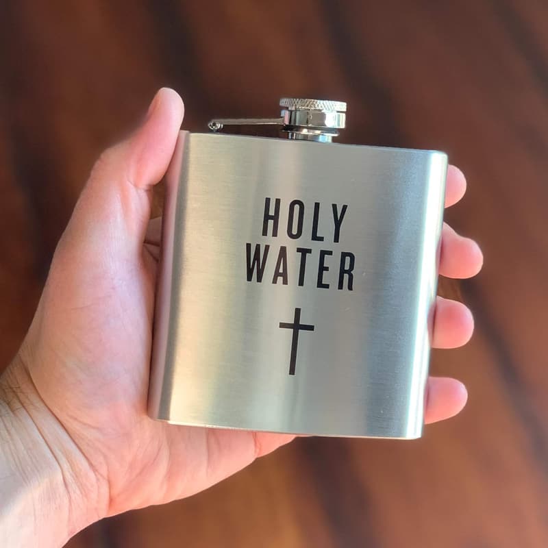 Funny Stainless Steel Hip Flask | 6oz Religious/Athiest Gift