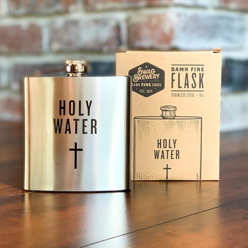 Funny Stainless Steel Hip Flask | 6oz Religious/Athiest Gift
