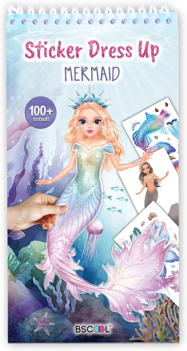 Mermaid Fashion Design Sticker Activity Book for Kids 5+