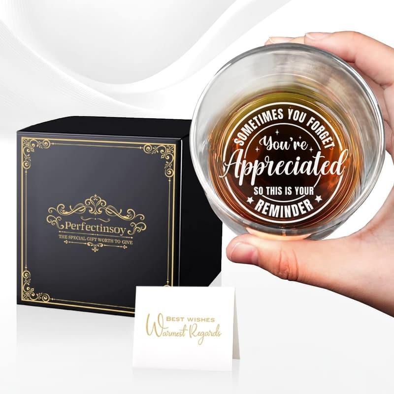 Personalized Funny Whiskey Glass for Men's Appreciation Gifts