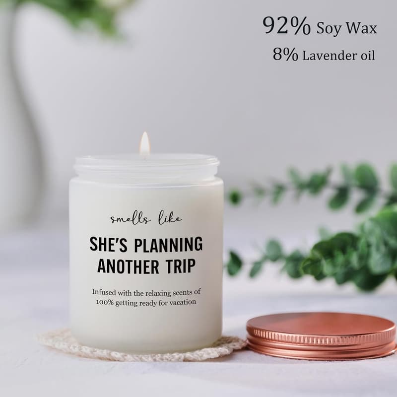 Travel Planner Candle for Women - Unique Gift for Travelers