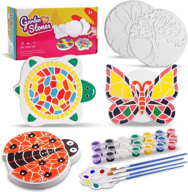 Kids' DIY Stepping Stone Craft Kit – 5 Pack Outdoor Gift