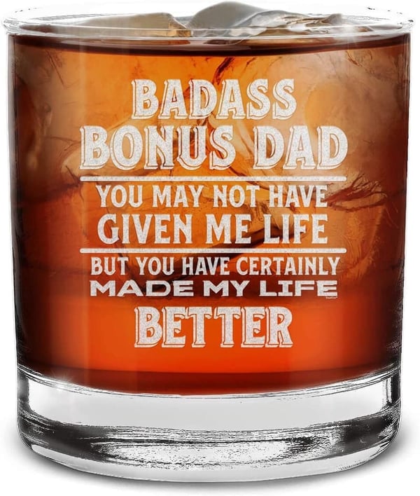 Engraved Whiskey Glass for Stepdad - Father's Day Gift, 11 oz.