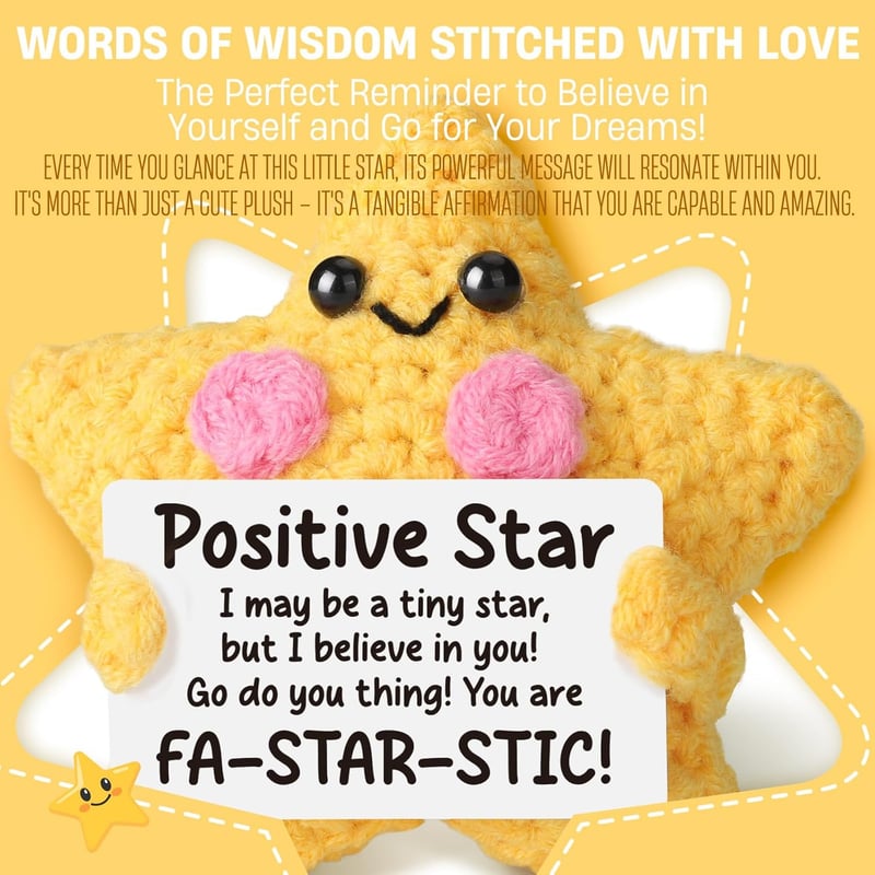 Inspirational Crochet Star Plush for Women and Friends