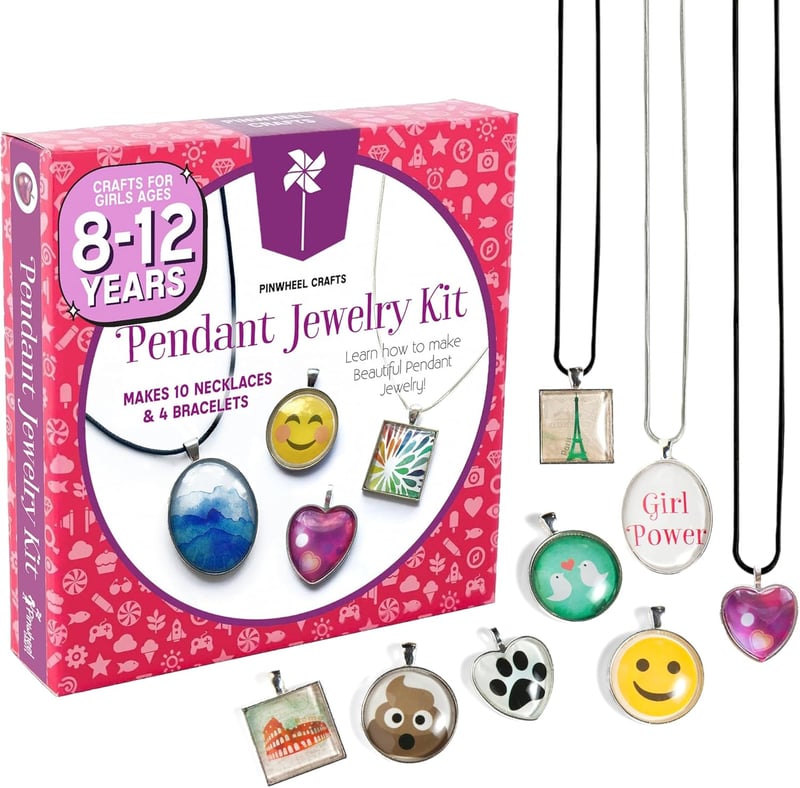 DIY Jewelry Pendant Kit for Girls Ages 8-12 – 200 Designs