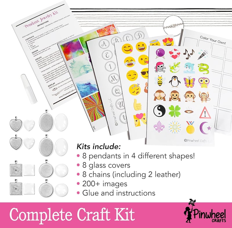 DIY Jewelry Pendant Kit for Girls Ages 8-12 – 200 Designs