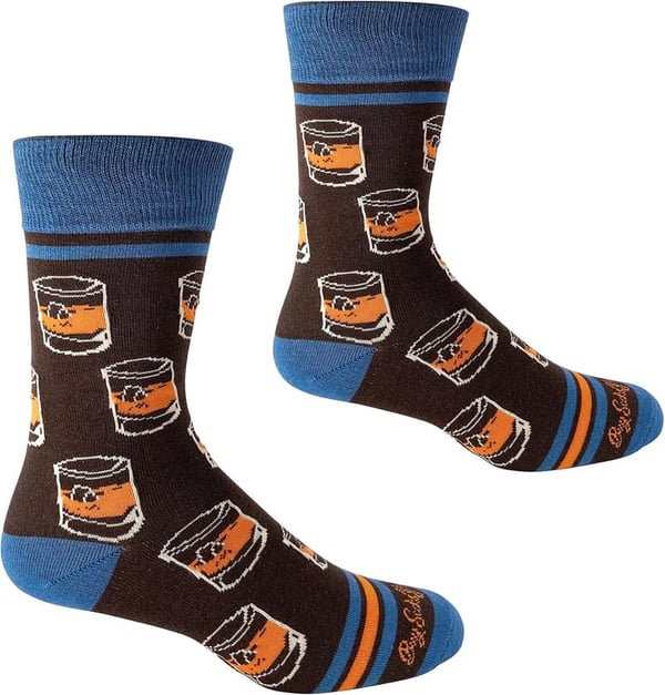 Funny Novelty Socks & Rocks Glasses Set for Whiskey Lovers