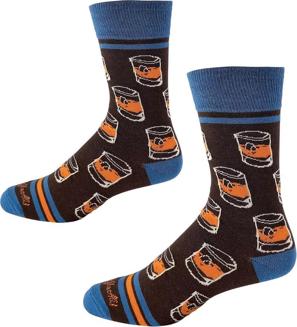 Funny Novelty Socks & Rocks Glasses Set for Whiskey Lovers