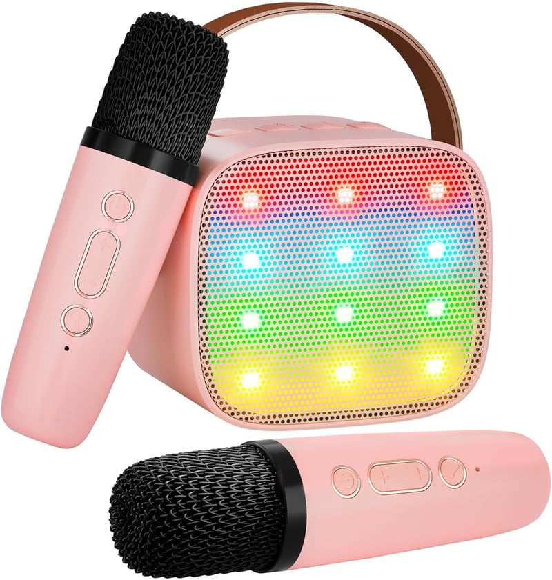 Kids Karaoke Machine with Bluetooth & 2 Microphones - Pink