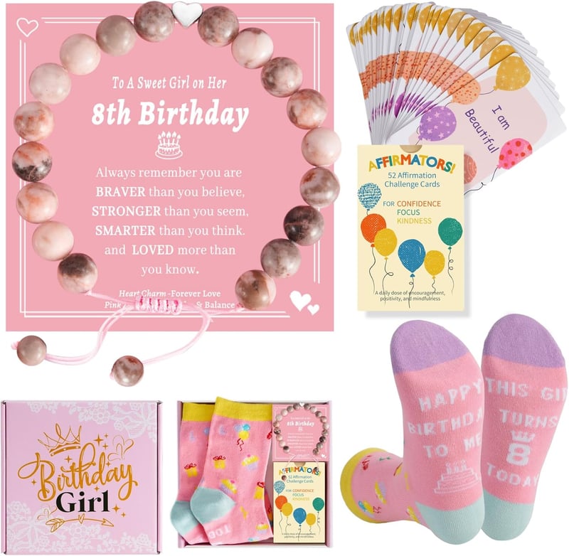 8th Birthday Affirmation Cards for Girls - Inspirational Gift