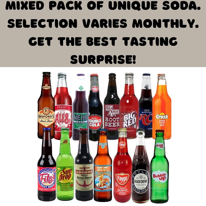 Monthly Soda Sampler Variety Pack with Bottle Opener Subscription
