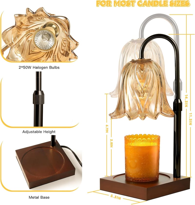 Dimmable Candle Warmer Lamp with Timer - Birthday Gift for Mom