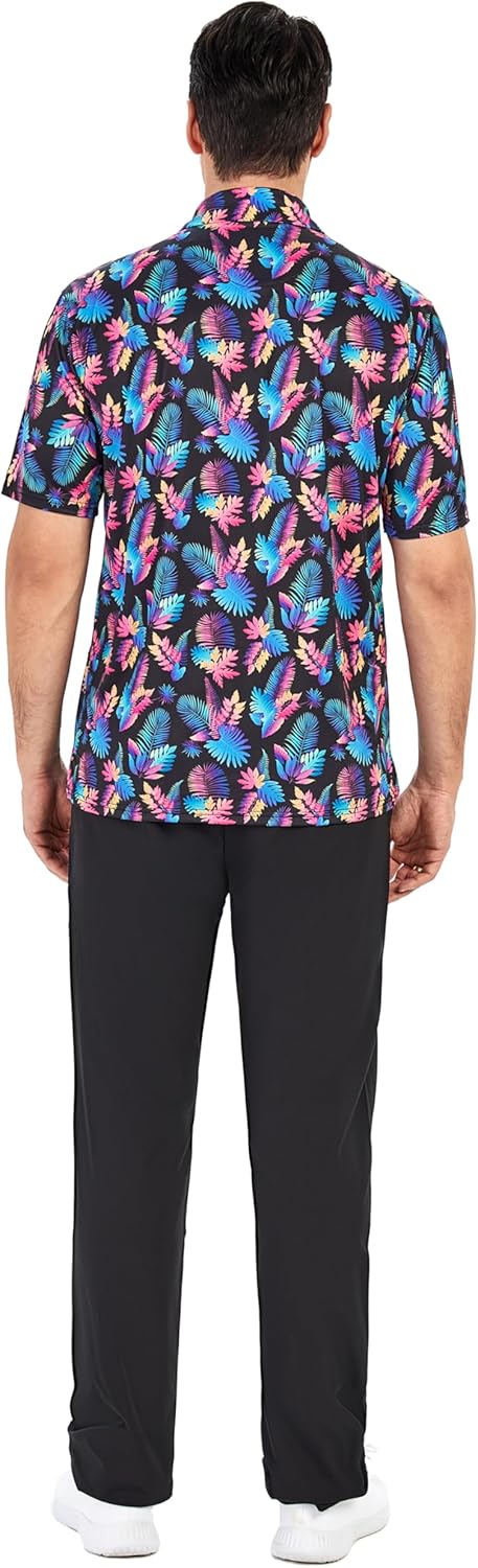 Men's Moisture-Wicking Stretch Golf Polo Shirt