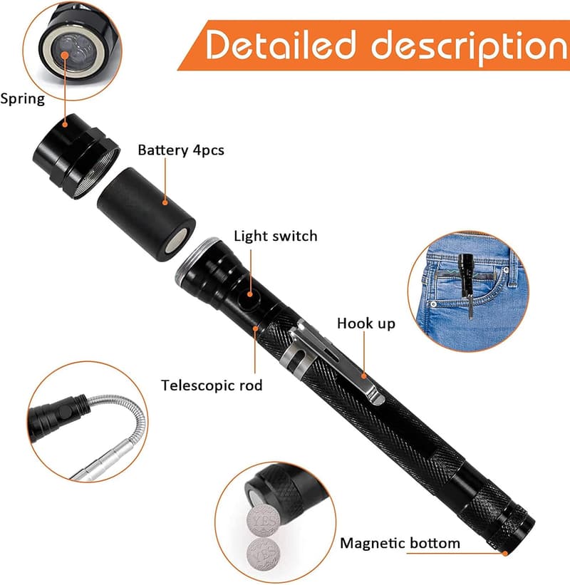 LED Magnetic Flashlight - Cool Father's Day Gift for Dad