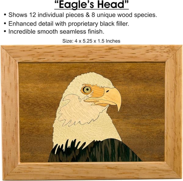 Handmade Eagle Wooden Jewelry Box - Unique Scout Gift