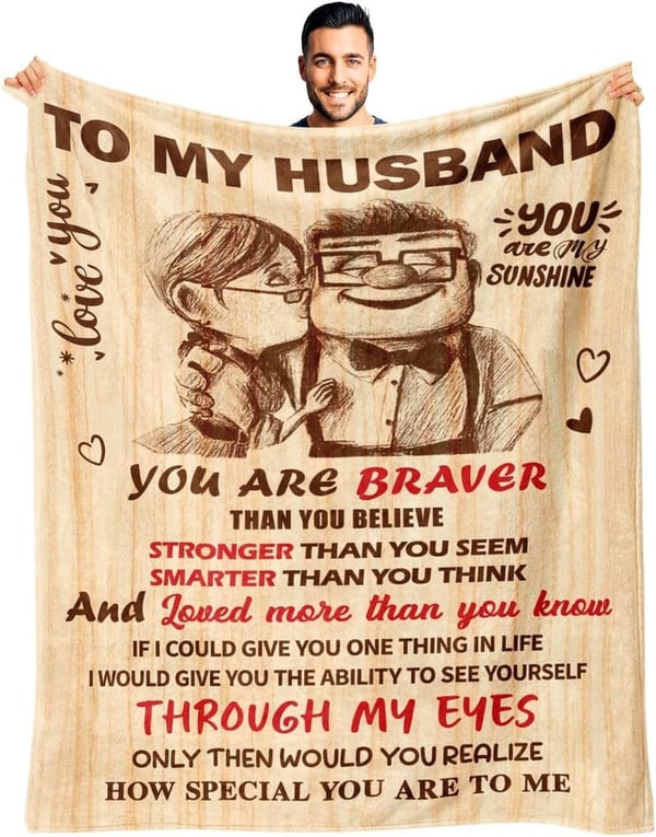Wedding Anniversary Throw Blanket for Husband - 60