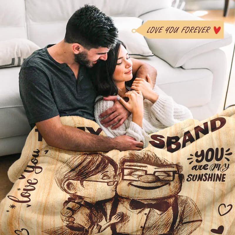 Wedding Anniversary Throw Blanket for Husband - 60