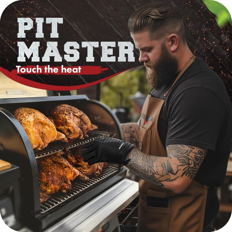 Extreme Heat Resistant Silicone BBQ Gloves Set