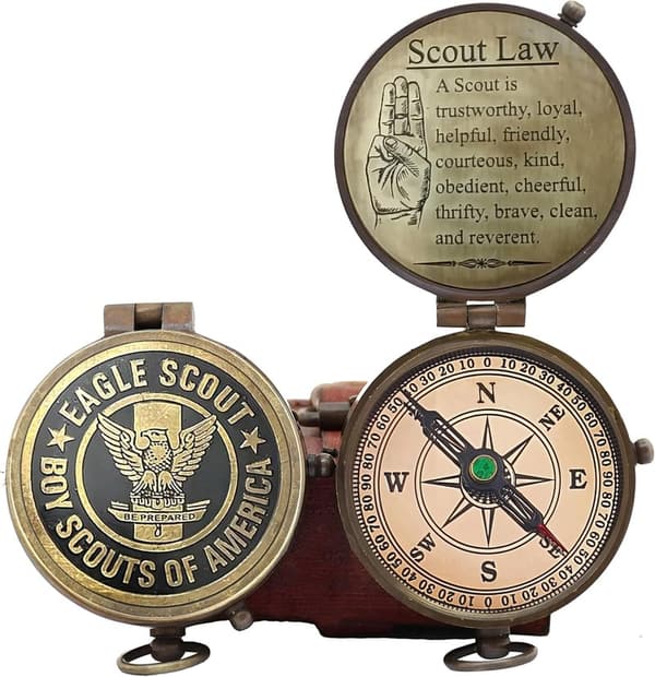 Eagle Scout Compass in Wooden Case - Graduation Gift