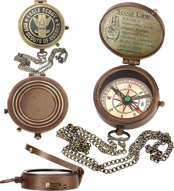 Eagle Scout Compass in Wooden Case - Graduation Gift