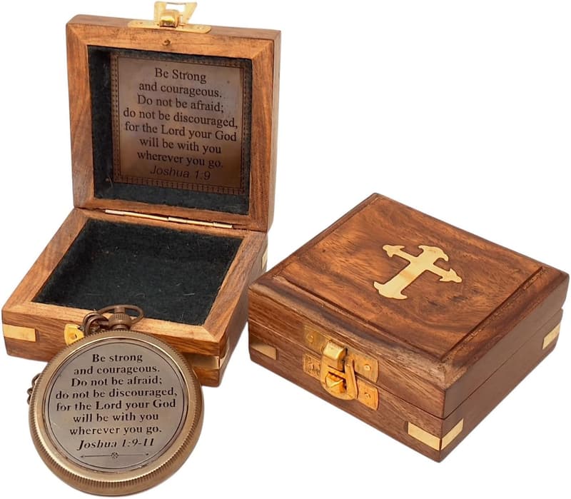 Inspirational Engraved Compass - Graduation and Religious Gift
