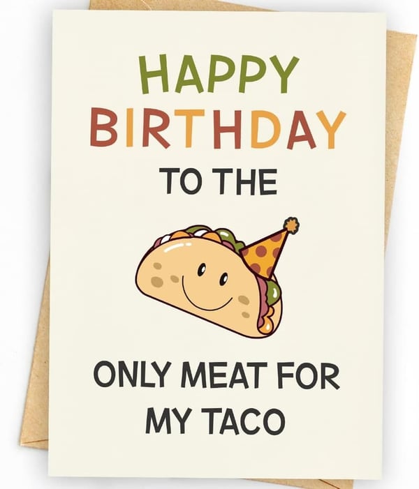 Funny Birthday Card for Husband with Decorations