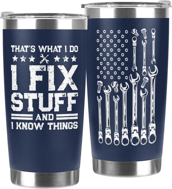 Navy Tumbler 20oz - Unique Birthday Gift for Dad