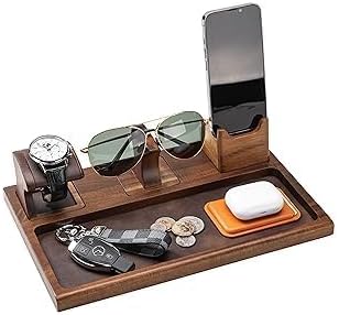 Custom Engraved Nightstand Organizer with Removable Tray