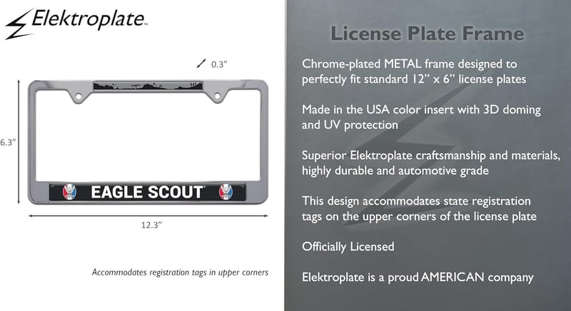 Eagle Scout Chrome-Plated License Plate Frame for Boys Scouts